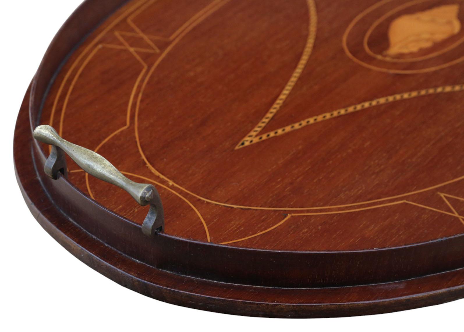Début du 20ème siècle Antique c.1900 Inlaid Mahogany Serving Tray – Fine Quality en vente