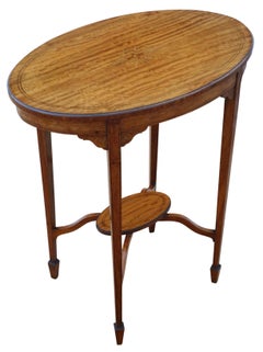 Antique c.1900 Inlaid Satin Walnut Oval Occasional/ Centre Table – Fine Quality