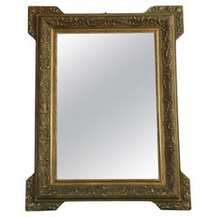 Antique C1900 grand miroir mural doré de qualité supérieure