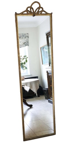 Antique C1900 Large Gilt full height Floor Wall Dressing Mirror – Quality