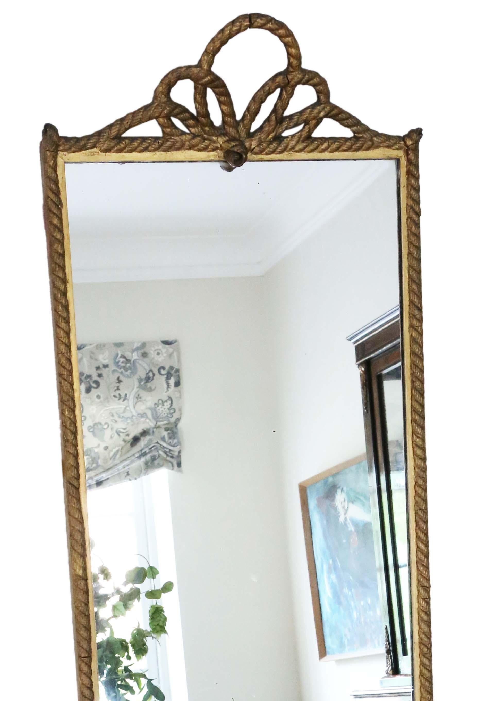 Antique Mirror del C1900, grande specchio da parete a tutta altezza dorato - Qualità In condizioni buone in vendita a Wisbech, Cambridgeshire