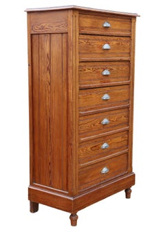 Antique c.1900 Large Pitch Pine Wellington Chest of 7 Drawers – Fine Quality