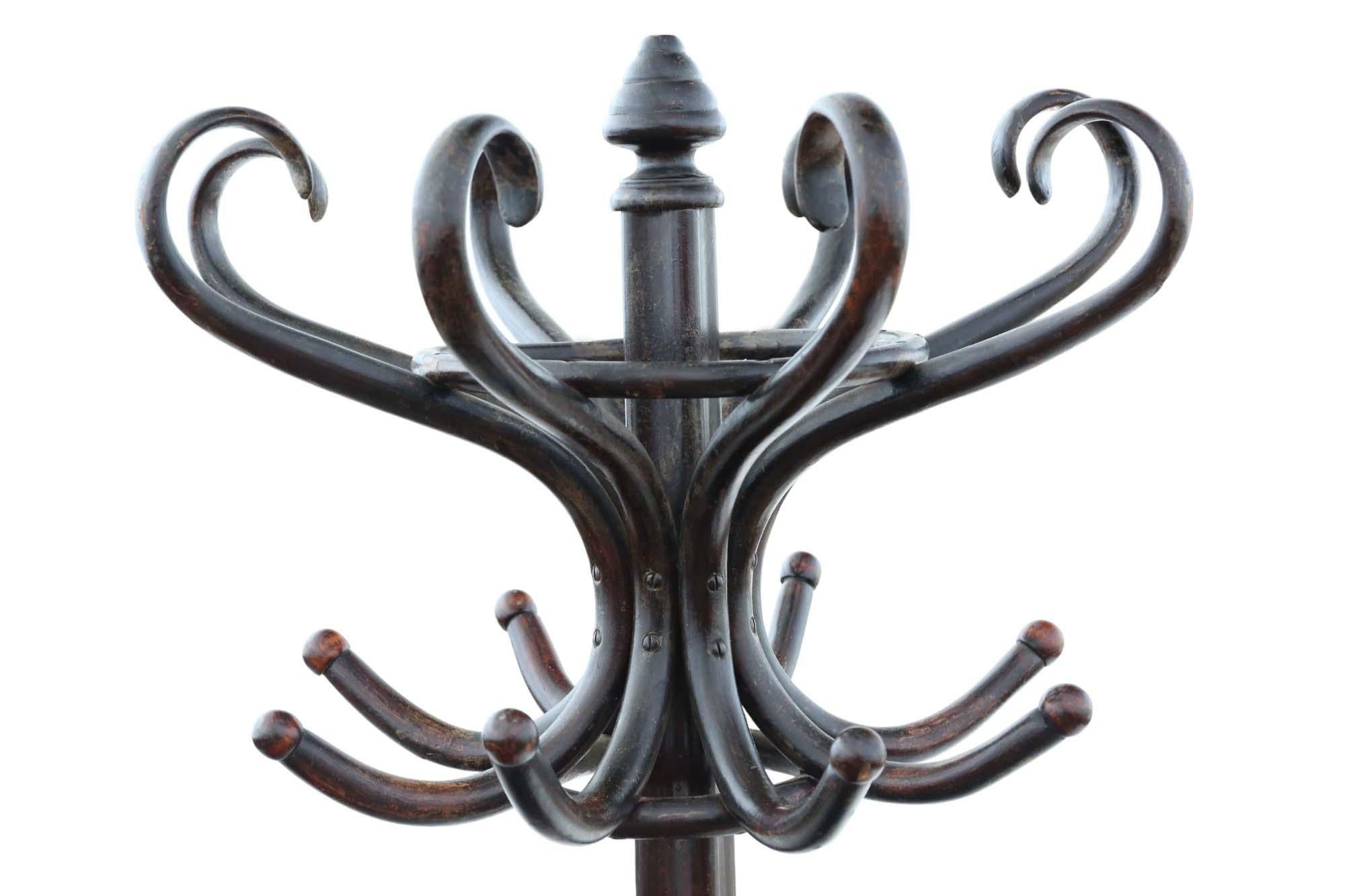20th Century Antique C1900 large quality bentwood hall, coat or hat stand For Sale