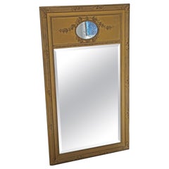 Antique C1900 Large Quality Gilt Floor Wall Overmantle Trumeau Mirror