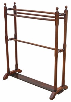 Antique c.1900 Mahogany Towel Rail Stand – Fine Quality