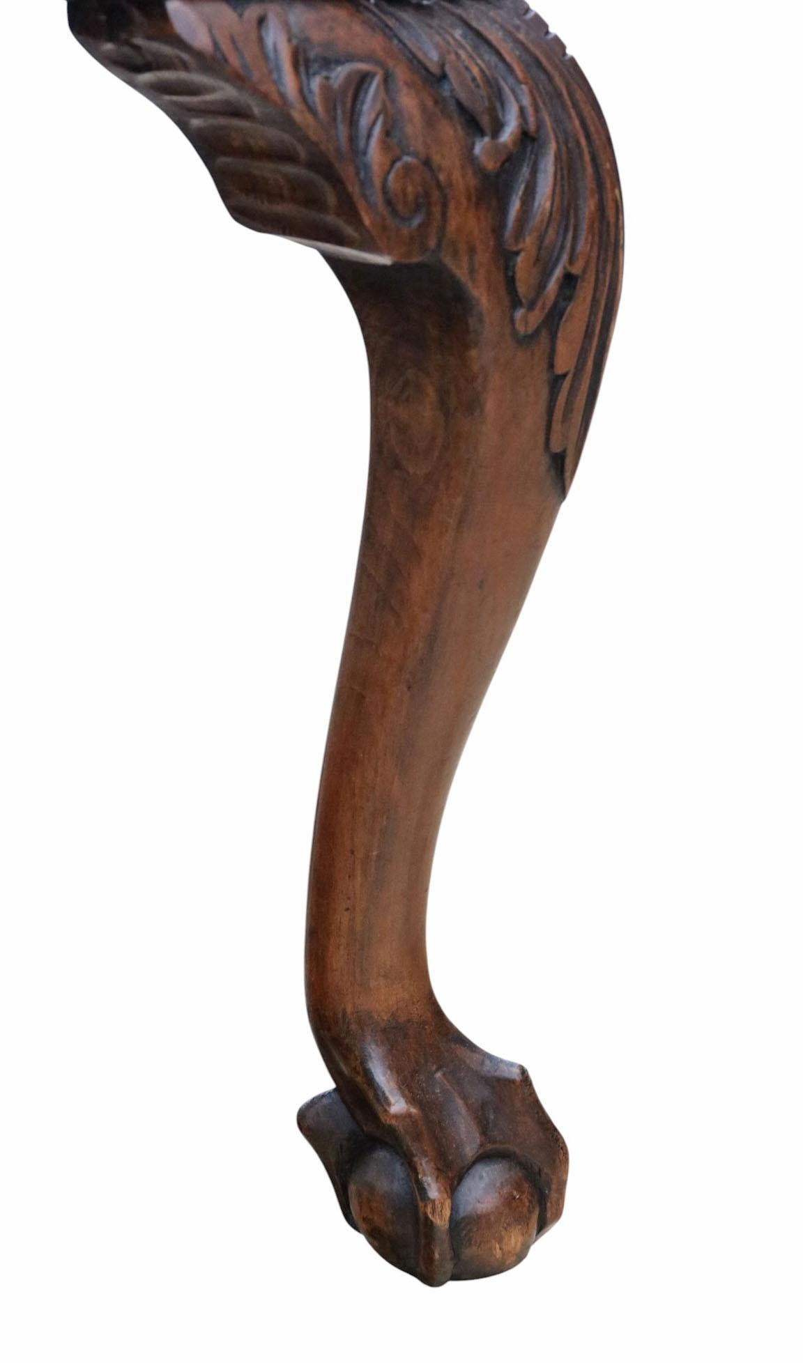 Début du 20ème siècle Ancien tabouret rembourré en acajou A.I.C C. - Belle qualité, pieds Ball and Claw en vente