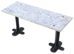 Antique C1900 Marble & Cast Iron Table or Seat Kitchen, Conservatory, or Garden