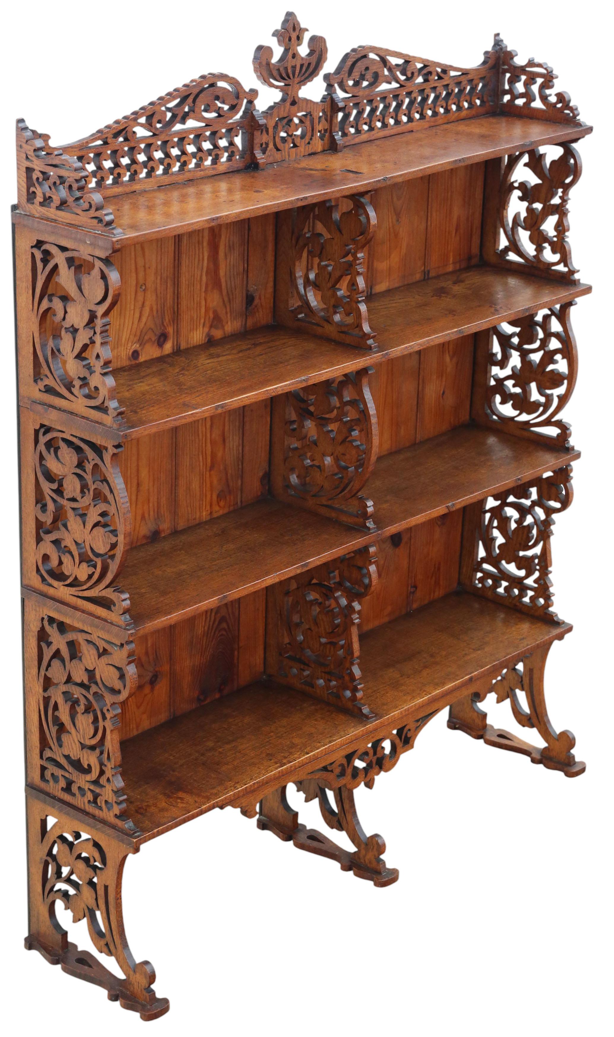 Antica libreria a cascata in legno di Oak del 1900 - da parete o da terra, di ottima qualità

Pieno di charme e carattere autentico, questo raro reperto decorativo sarebbe un meraviglioso pezzo forte nell'ambiente giusto. Grazie agli attraenti