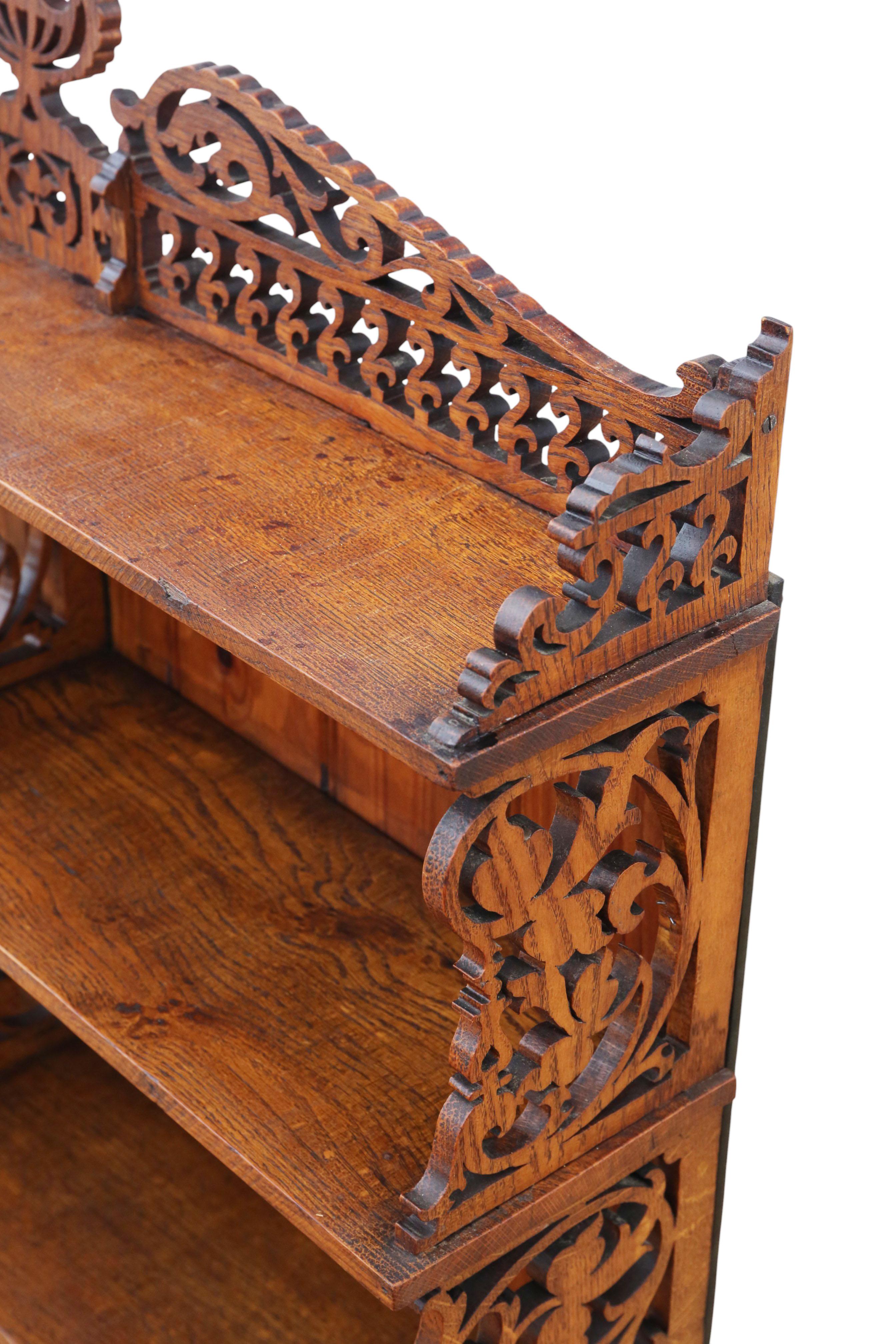 Inizio XX secolo Antica libreria a cascata in legno di Oak del 1900 - a parete o a pavimento in vendita