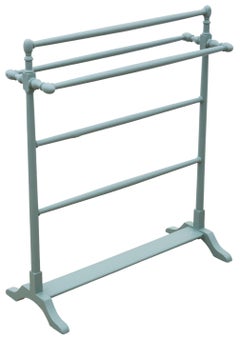 Antique c.1900 Painted Beech Towel Stand with 5 Rails – Fine Quality