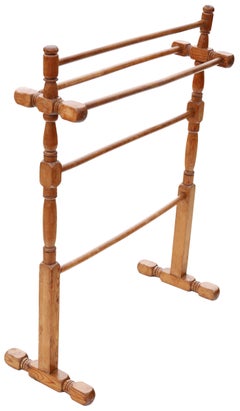 Antique C1900 pine towel rail stand