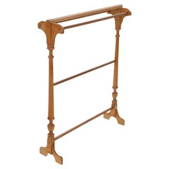 Antique c.1900 Pine Towel Rail Stand – Traditional Wooden Furniture
