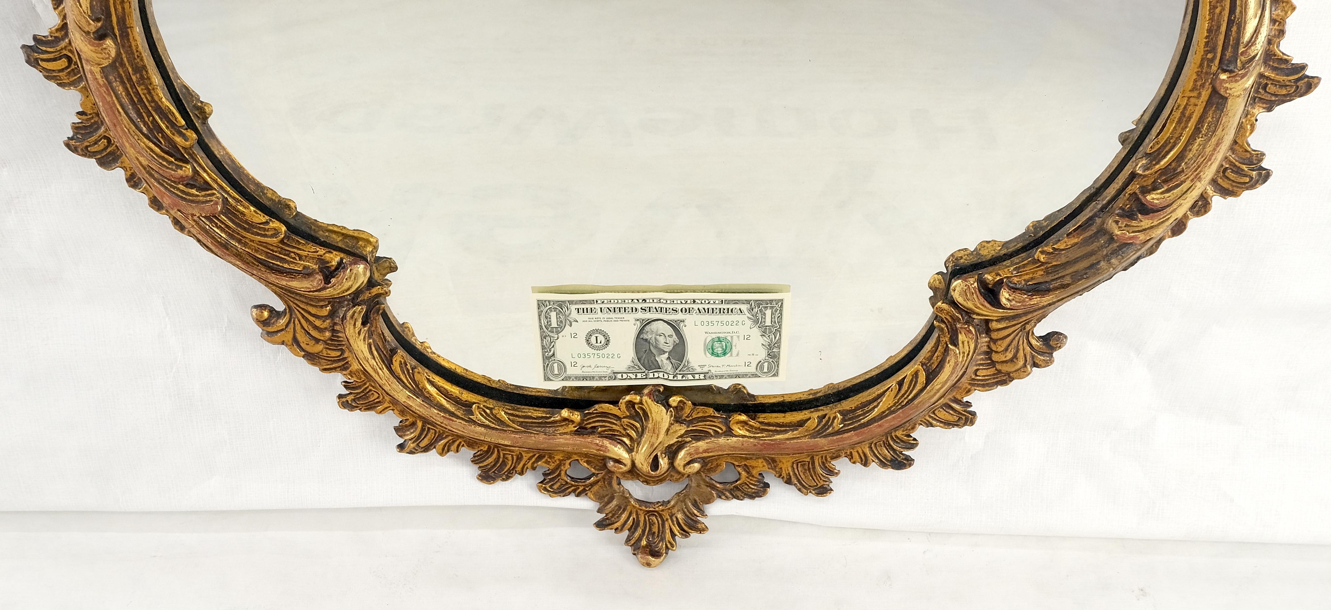 Antique c1900s Fine Gesso Rococo Style Tear Drop Shape Wall Mirror en venta 6