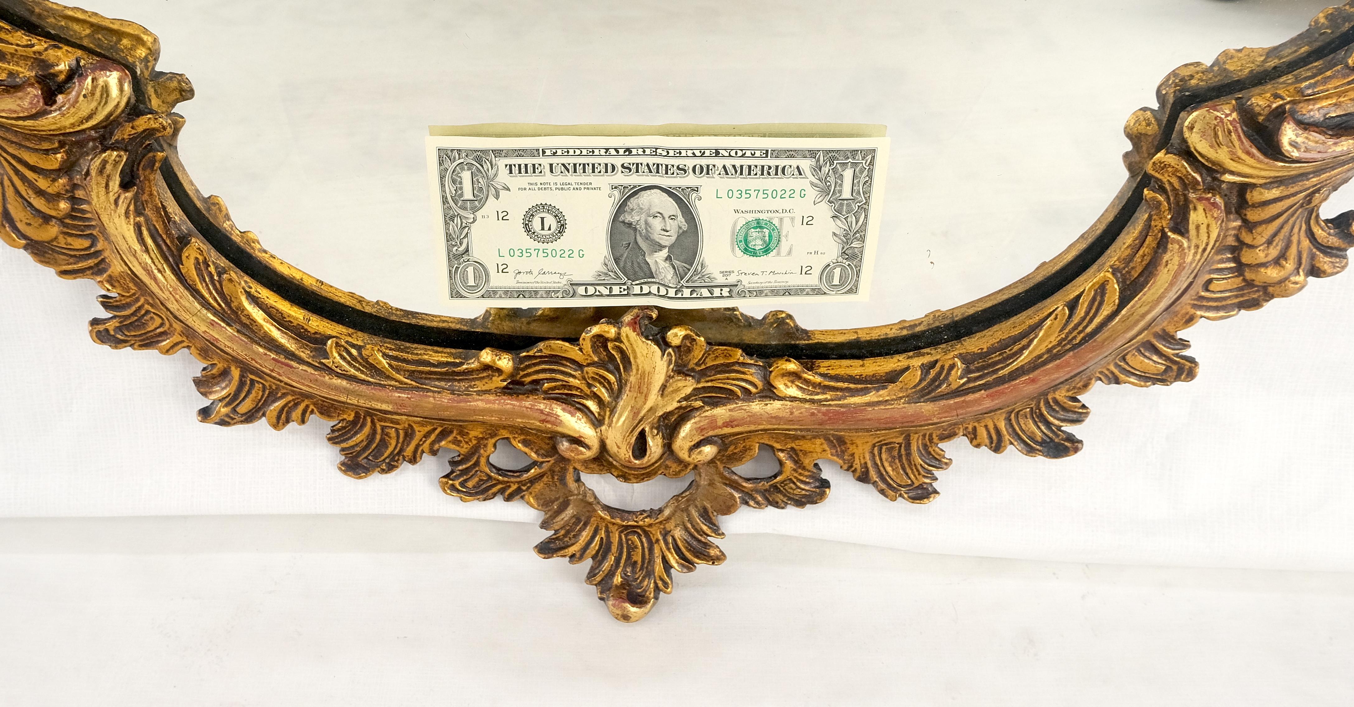Antique c1900s Fine Gesso Rococo Style Tear Drop Shape Wall Mirror en venta 8