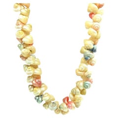 Antique c.1900s Victorian Pastel Shell Necklace