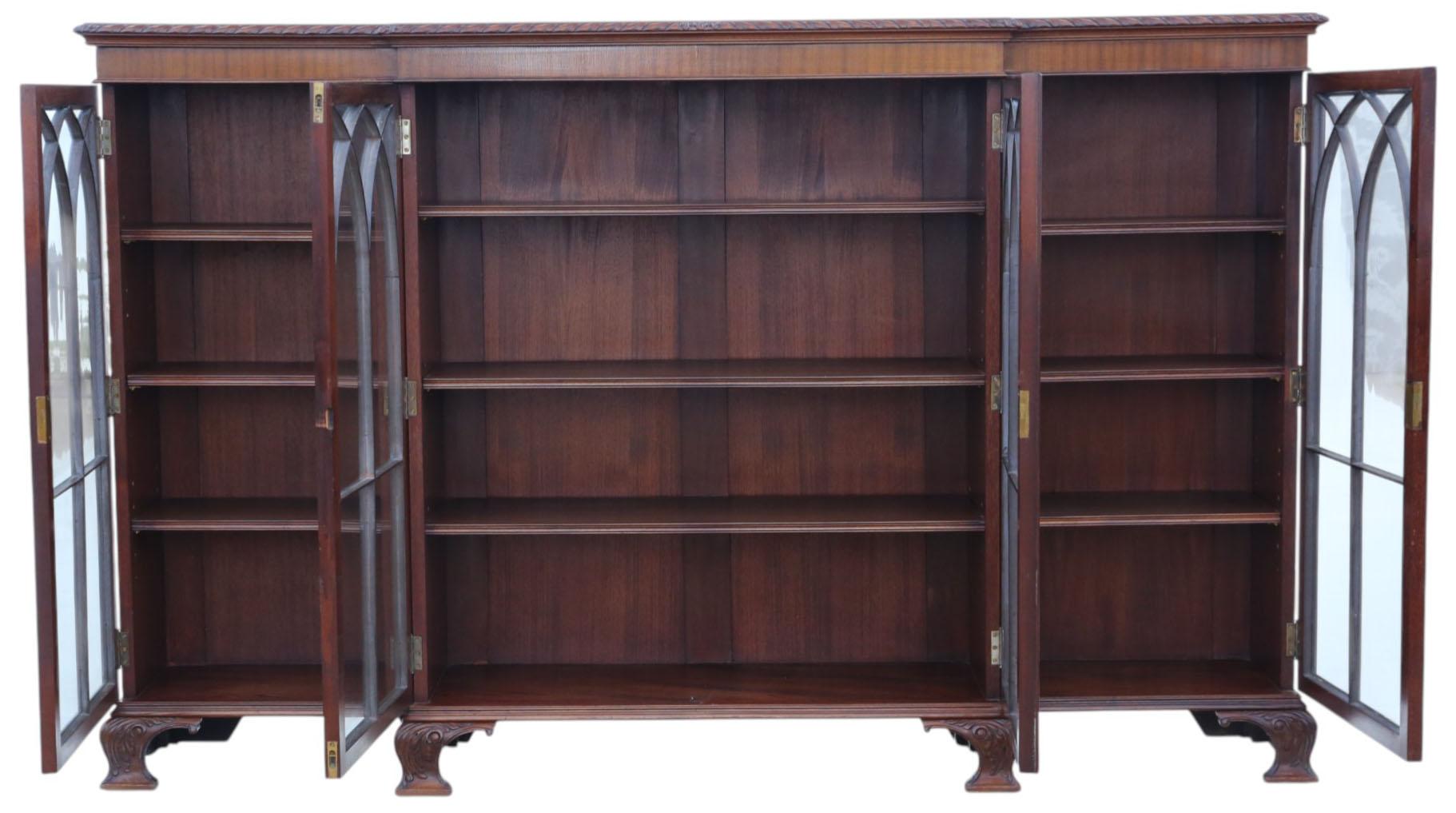 Antiguo C1910 Librería de caoba esmaltada de gran calidad Estantes de exposición ajustables en Bueno estado para la venta en Wisbech, Cambridgeshire