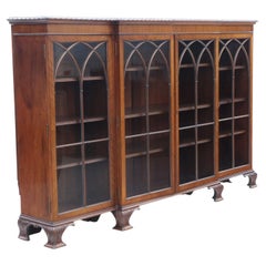 Antiguo C1910 Librería de caoba esmaltada de gran calidad Estantes de exposición ajustables