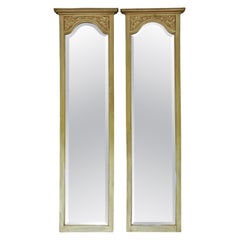 Antique c.1910 Pair of Large Gilt Full-Height Dressing Wall Mirrors – Gold
