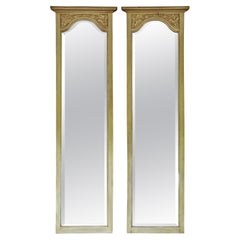 Antique C.1910 Coppia di grandi specchi da parete dorati a tutta altezza - Oro