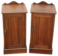 Antique c.1910 Pair of Red Walnut Bedside Tables – Fine Quality Nightstands