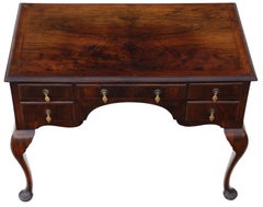 Antique c.1910 Walnut Figured 5-Drawer Writing Desk / Dressing Table