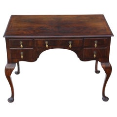 Antique c.1910 Walnut Figured 5-Drawer Writing Desk / Dressing Table