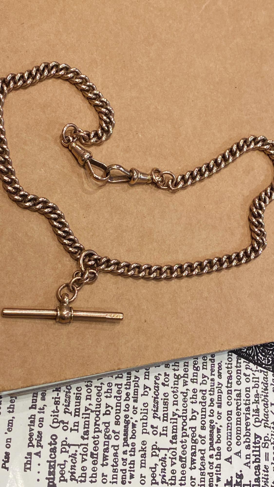 da uomo o donna Antica collana a catena Fob australiana in oro rosa 9K di 39 cm. Creatore: RR. in vendita