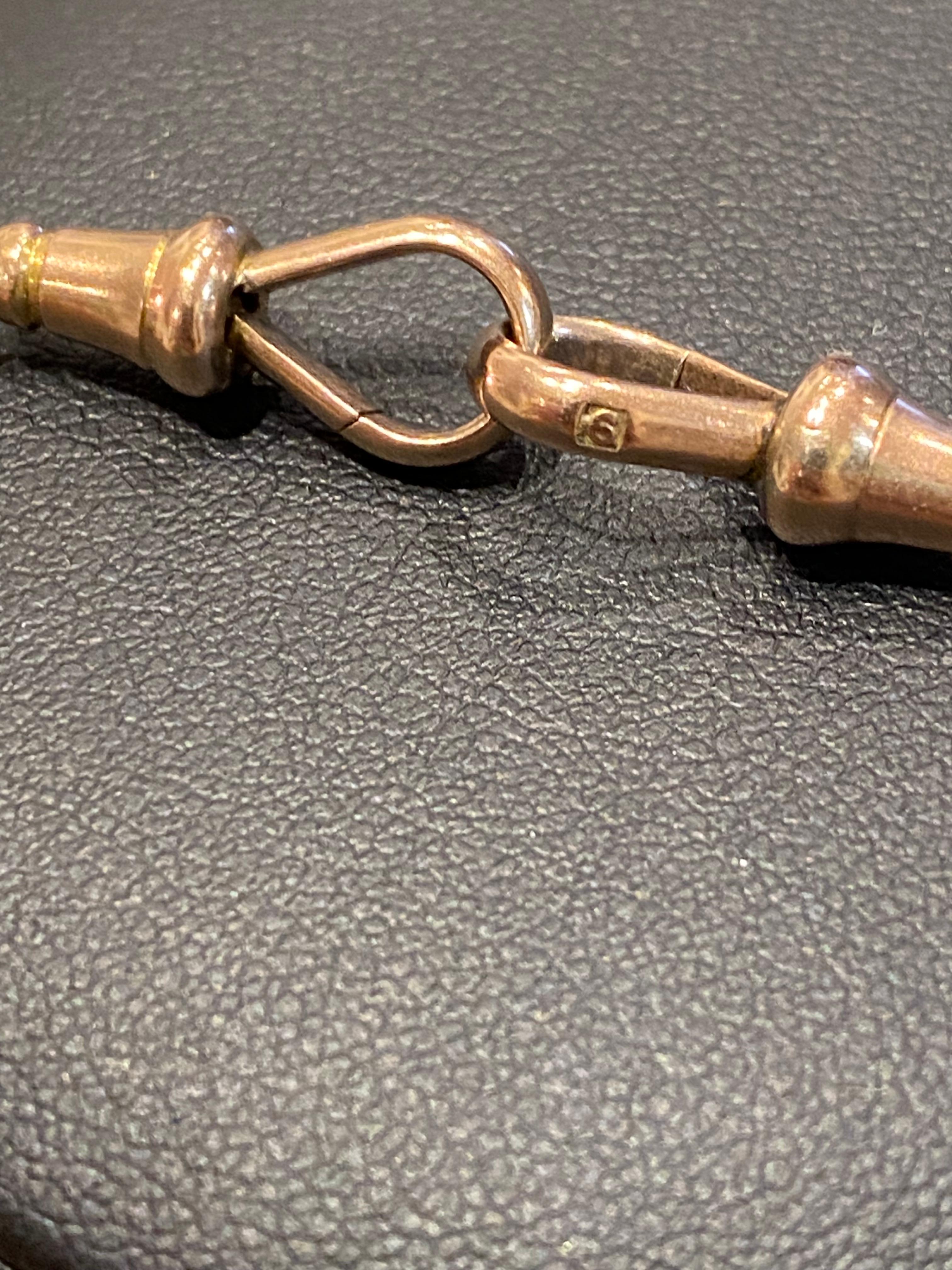 Antica collana a catena Fob australiana in oro rosa 9K di 39 cm. Creatore: RR. in vendita 3