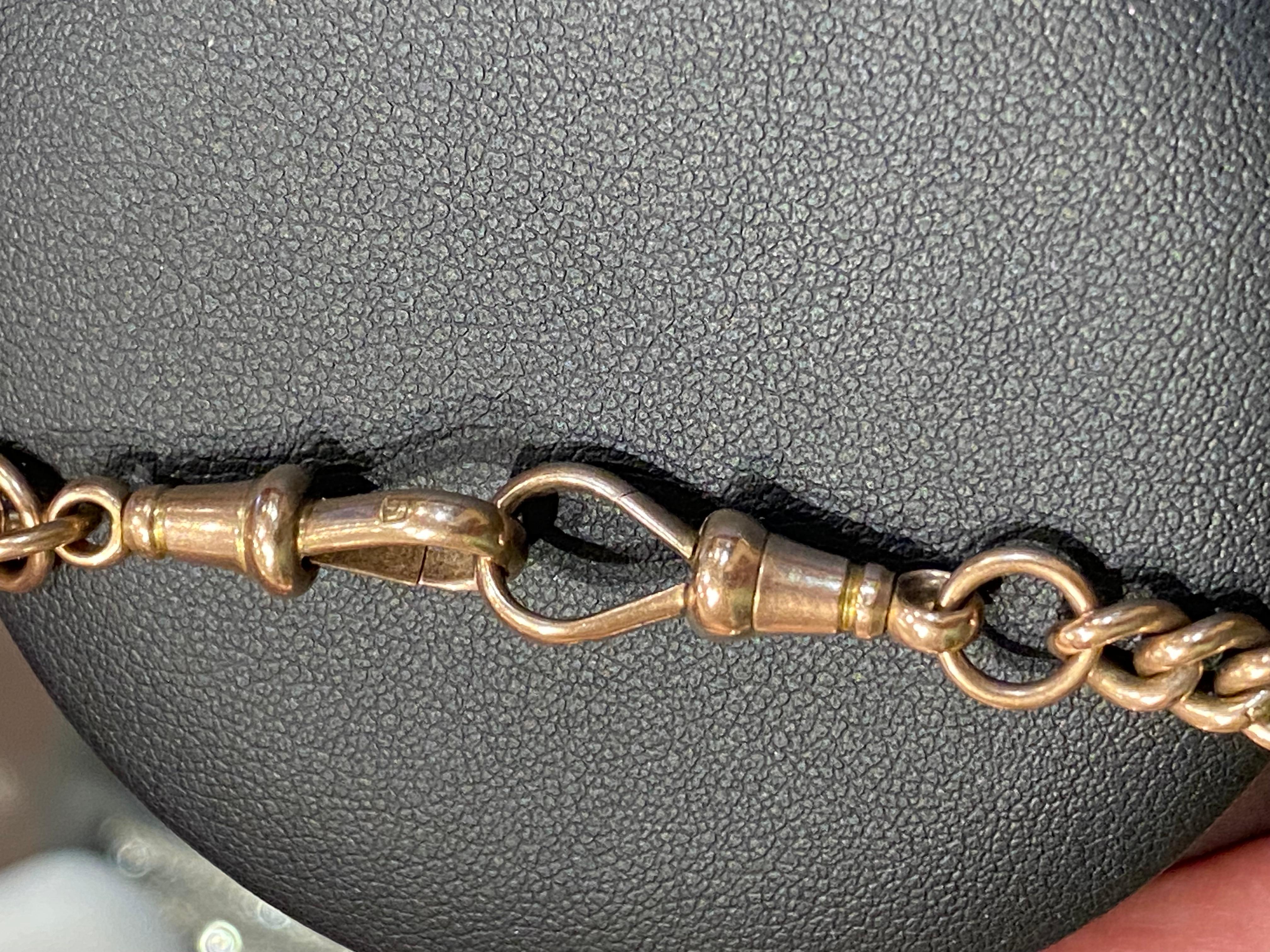 Antica collana a catena Fob australiana in oro rosa 9K di 39 cm. Creatore: RR. in vendita 4