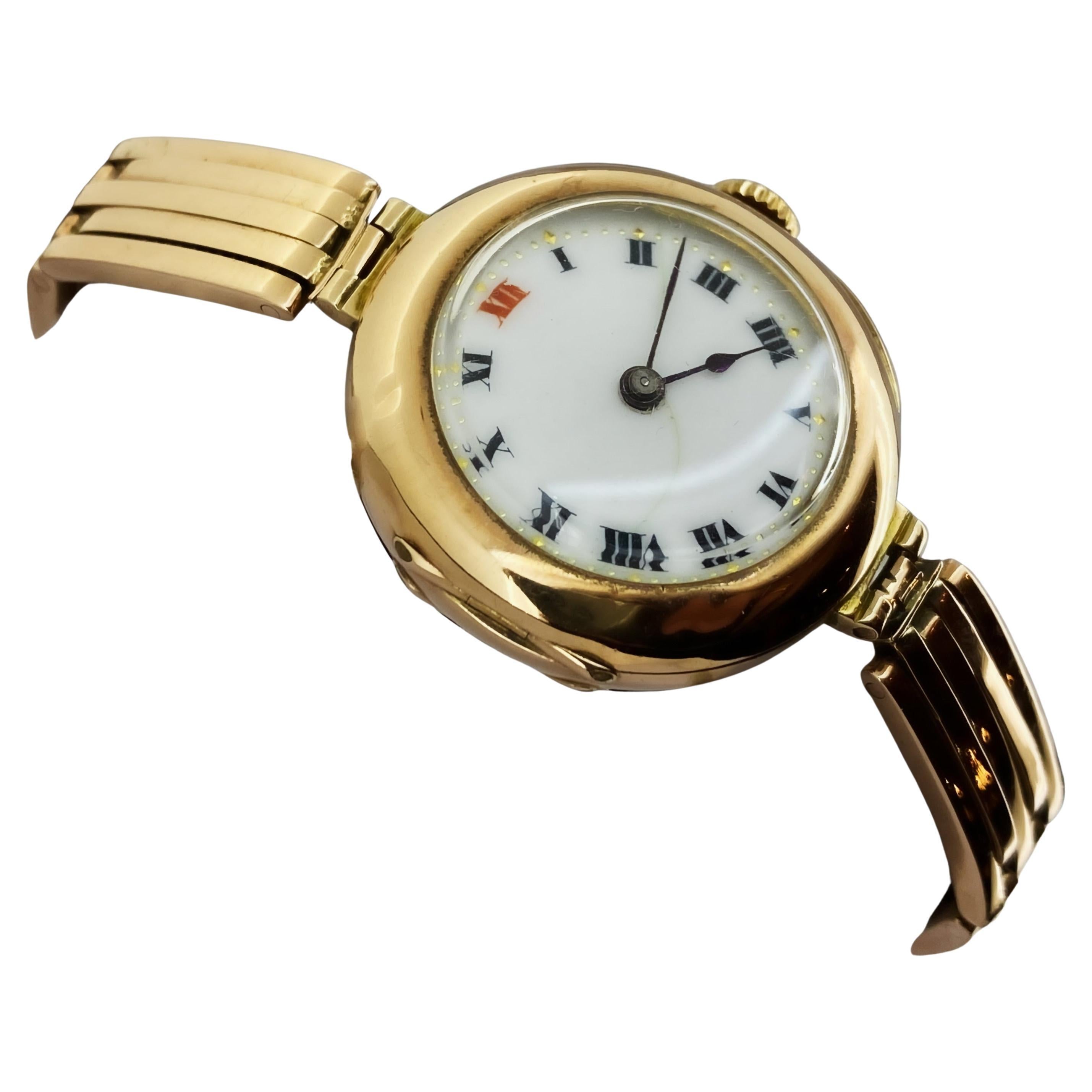 Antique c1913 Rolex W&D 9K 375 Rose Gold Case & 9K Gold Bracelet Ladies' Watch