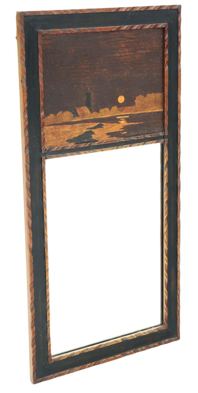 Antique Mirror C1915 Art Nouveau intarsiato C1915 Moonrise A J Rowley In condizioni buone in vendita a Wisbech, Cambridgeshire