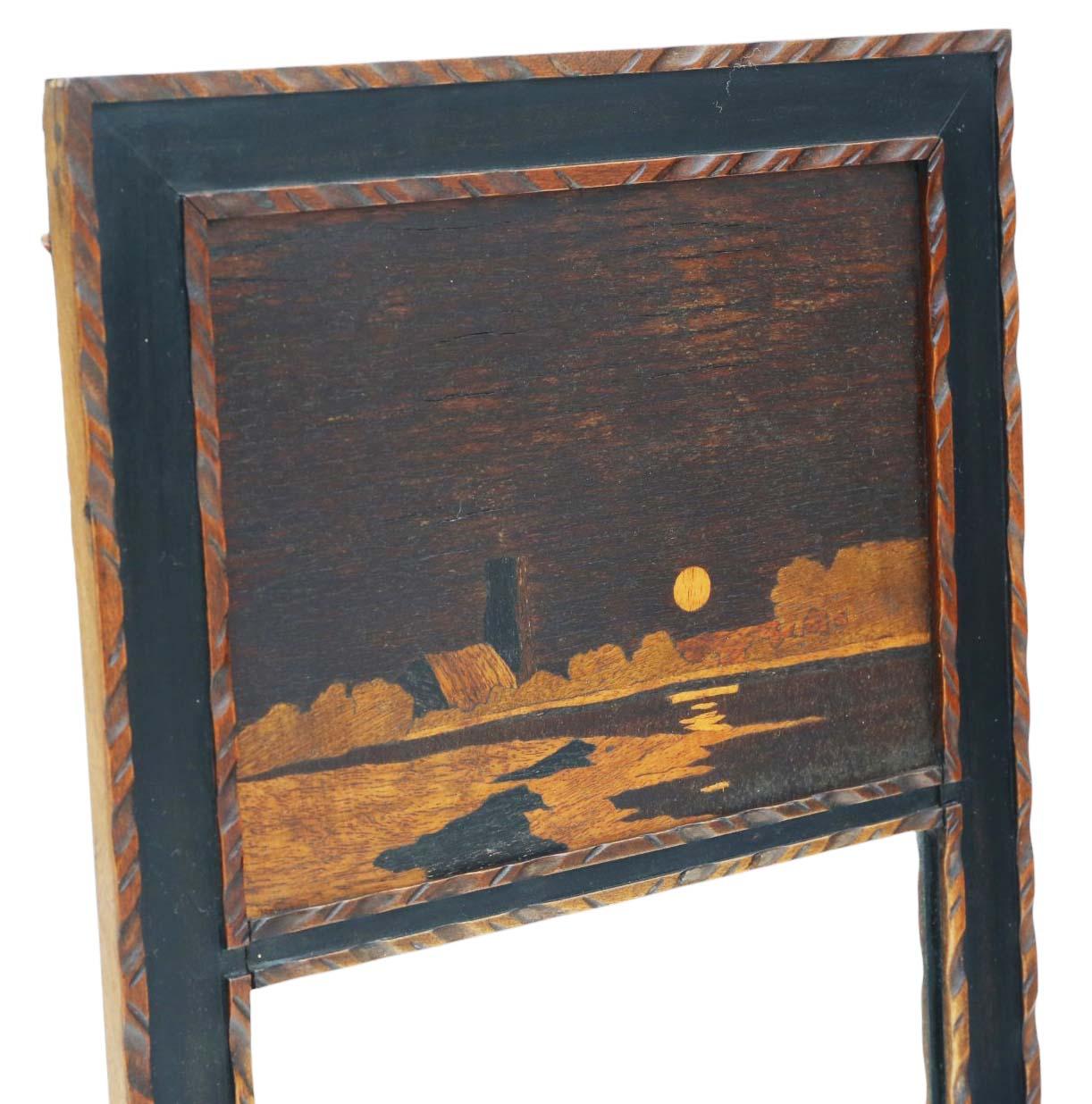Inizio XX secolo Antique Mirror C1915 Art Nouveau intarsiato C1915 Moonrise A J Rowley in vendita