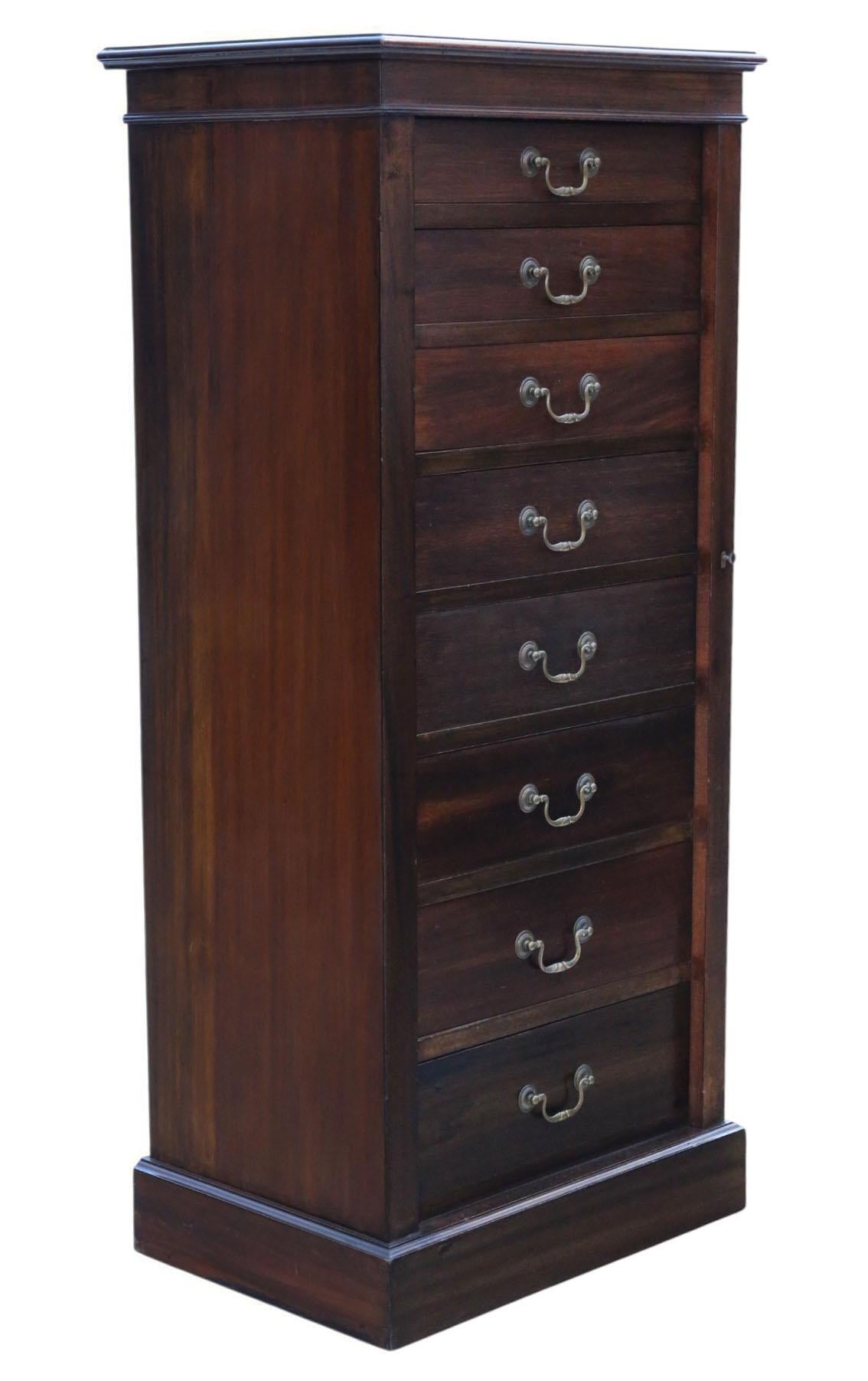 Antique c.1915 Mahogany Wellington Chest of 8 Drawers – Fine Quality im Zustand „Gut“ im Angebot in Wisbech, Cambridgeshire