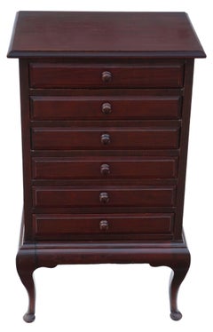 Antique C1920 6 drawer mahogany music chest cabinet cupboard