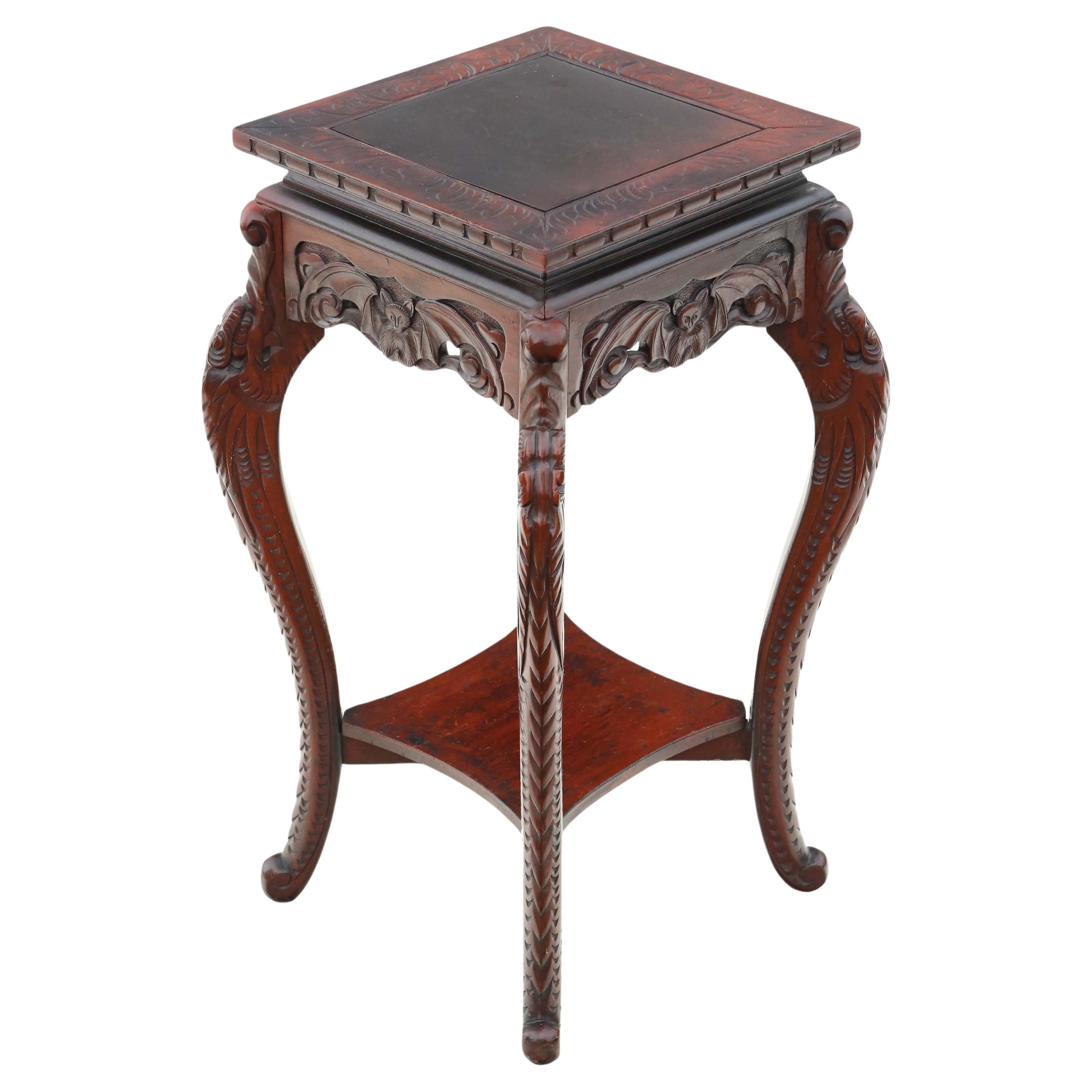 Antique C1920 Chinese oriental painted side occasional table stand For Sale