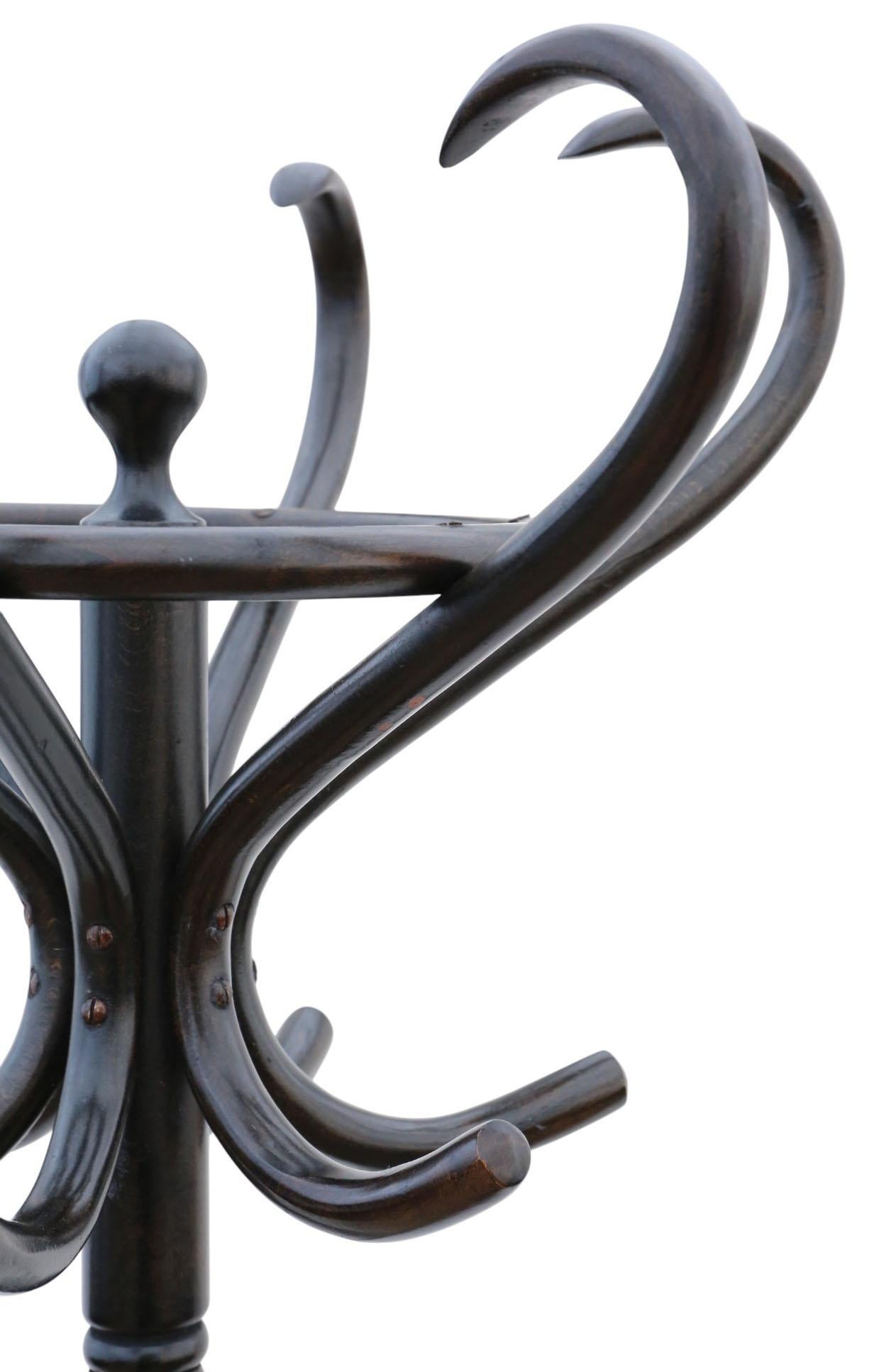Antiker Mantel-, Hut-, Stock- und Schirmständer aus ebonisiertem Bugholz von A. Hall aus dem Jahr 1920 - Qualität (Holz) im Angebot