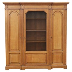 Antique c.1920 Large Light Oak Housekeeper’s Display Shelves Bookcase Cupboard