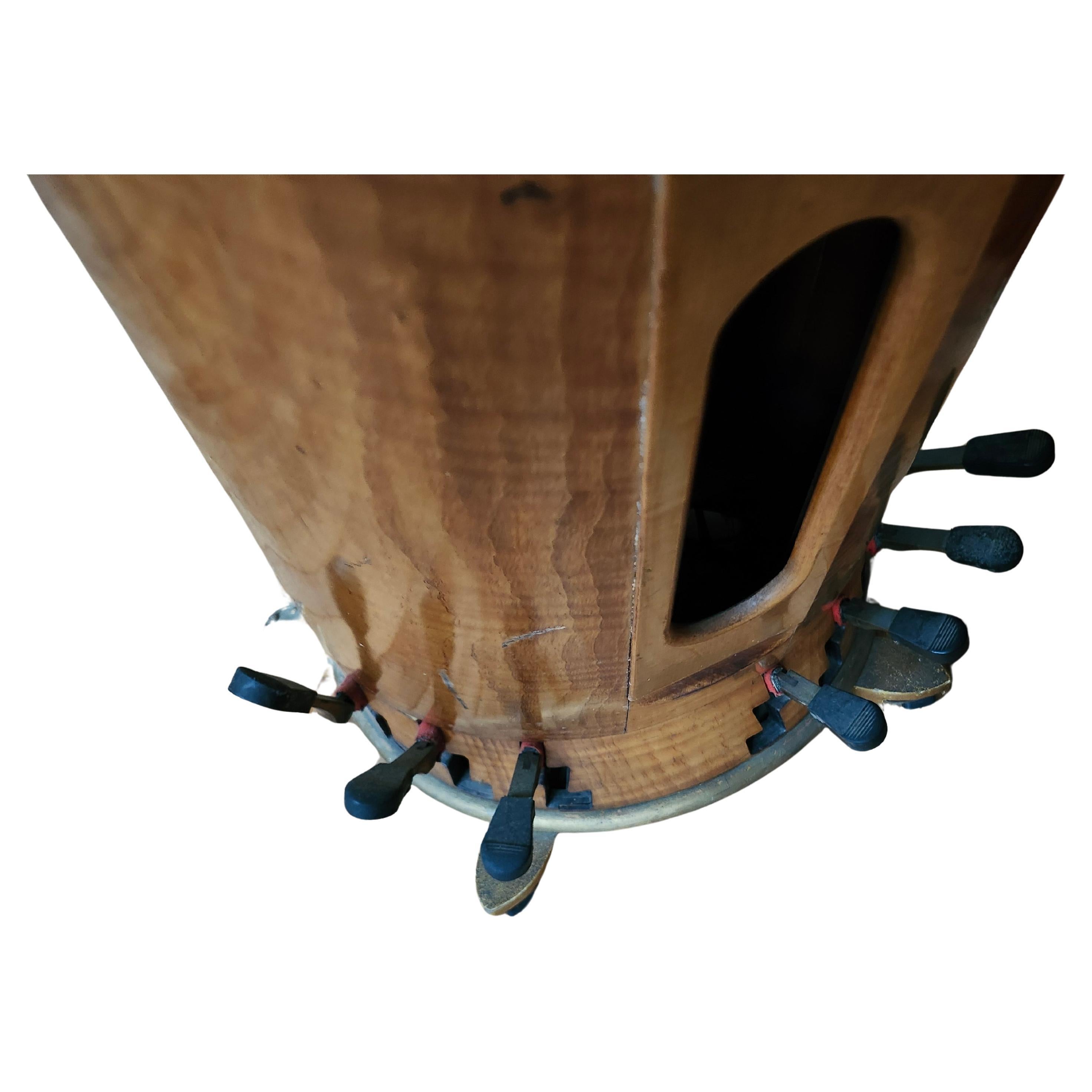Biedermeier Antique Harp C1920 Rudolph Wurlitzer Gilt W Birdeye Maple & Inlay Starke Model For Sale