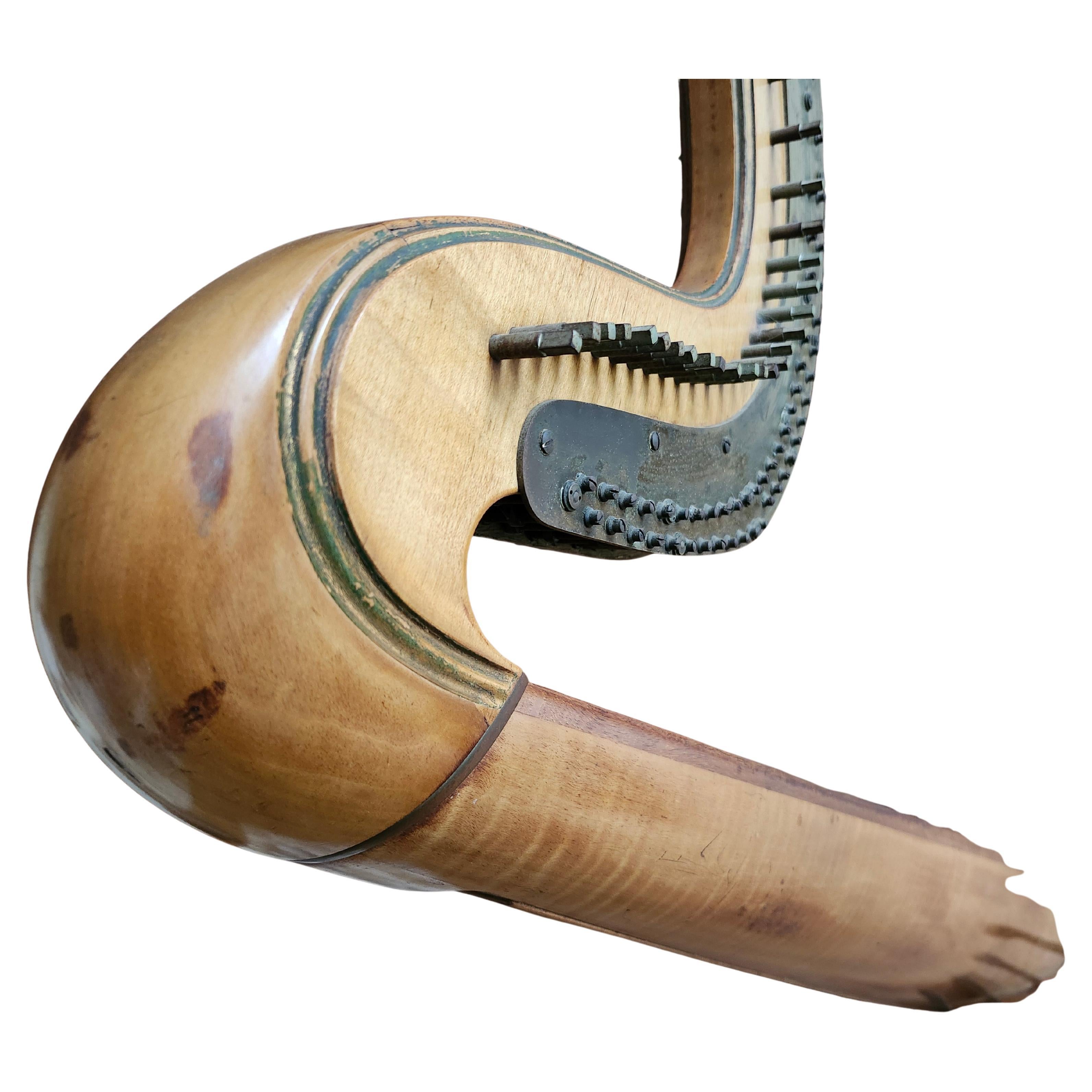 Early 20th Century Antique Harp C1920 Rudolph Wurlitzer Gilt W Birdeye Maple & Inlay Starke Model For Sale
