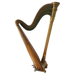 Antiquities Harpe C1920 Rudolph Wurlitzer Gilt W Birdeye Maple & Inlay Starke Model