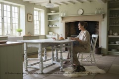 Antique c.1920 Very Large Swedish Drop-Leaf Gateleg Dining Table – Painted