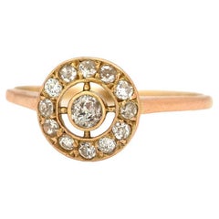 Antique c.1920s 14ct Gold Diamond Target Ring