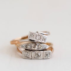 Antique c.1920s Art Deco Three-Stone Diamond Ring