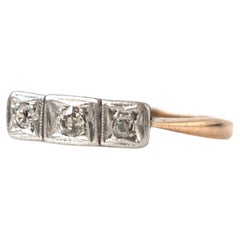 Antique c.1920s Art Deco Three-Stone Diamond Ring
