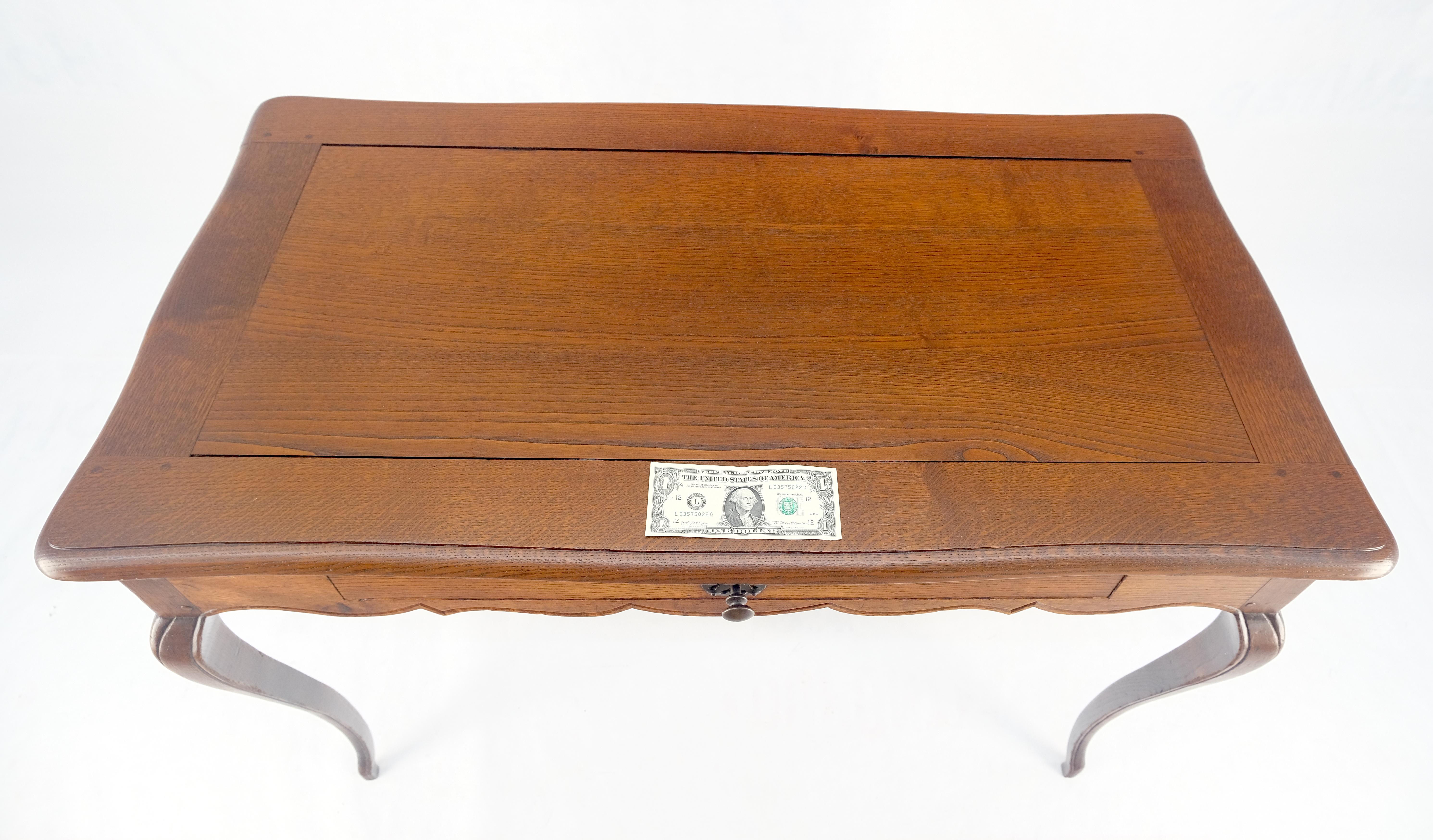 Antique c1920s Country Cabriole Leg Solid Oak Light Profile Desk Console Table For Sale 8