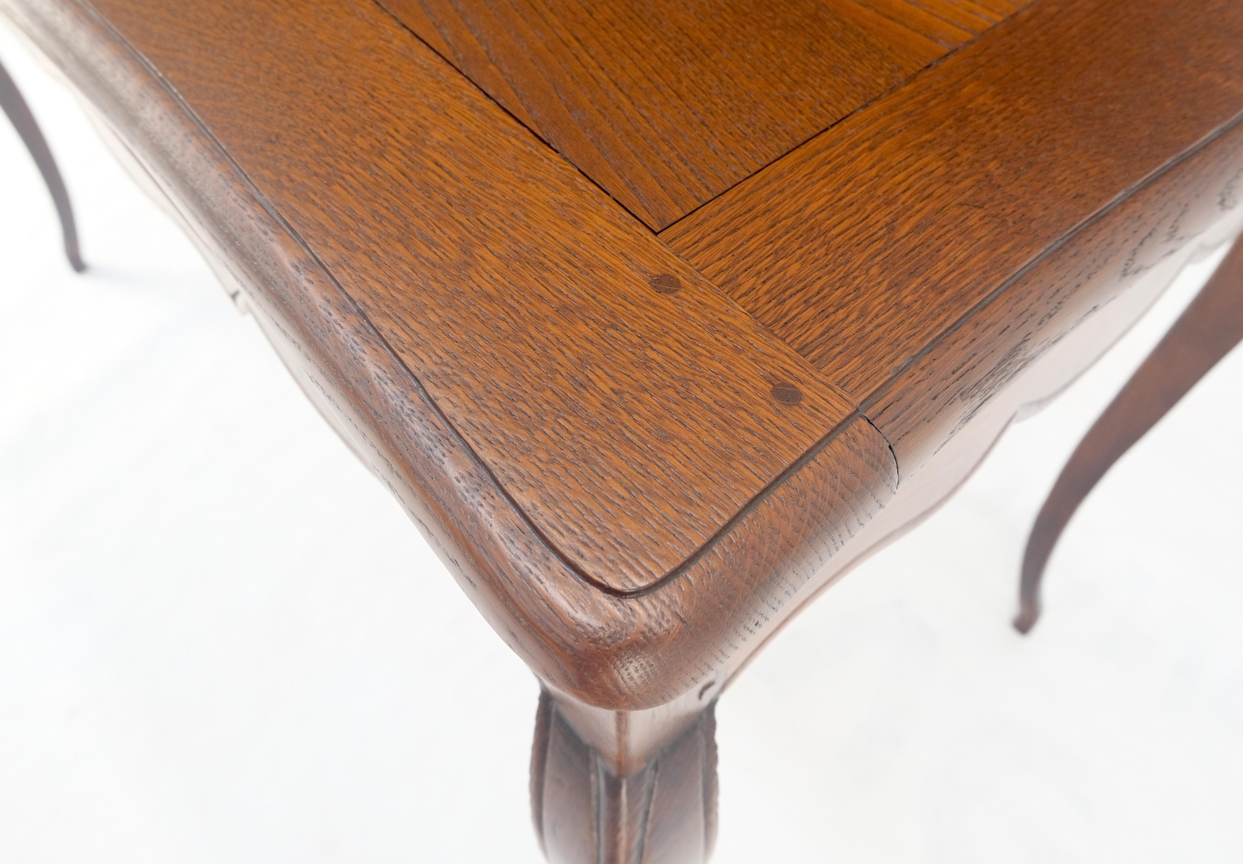 Pegged Construction Antique c1920s Country Cabriole Leg Solid Oak Light Profile Desk Console Table MINT!