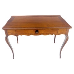 Antiguo c1920s País Cabriole Pierna de Roble Macizo Luz Perfil Escritorio Mesa Consola