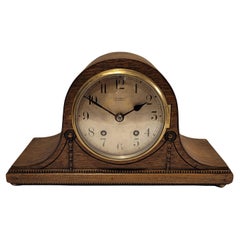 Antico orologio da camino inglese "Empire" con cassa in Oak del 1920 (completamente revisionato)