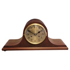 Antique c1920s German Rich Cherry Mahogany Chiming Mantel Clock (Fully Serviced)