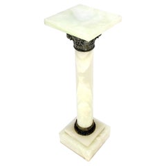 Antique c1920s Square Base Turned Onyx 40" Tall Pedestal MINT!